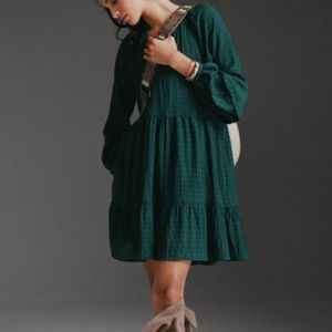 Mare Mare x Anthropologie Anne Tiered Tunic Dress Green XS
